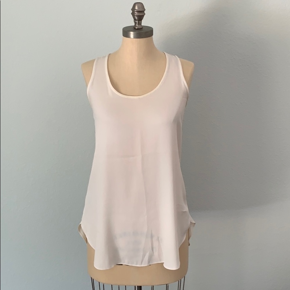 LOFT women’s cream button tank blouse